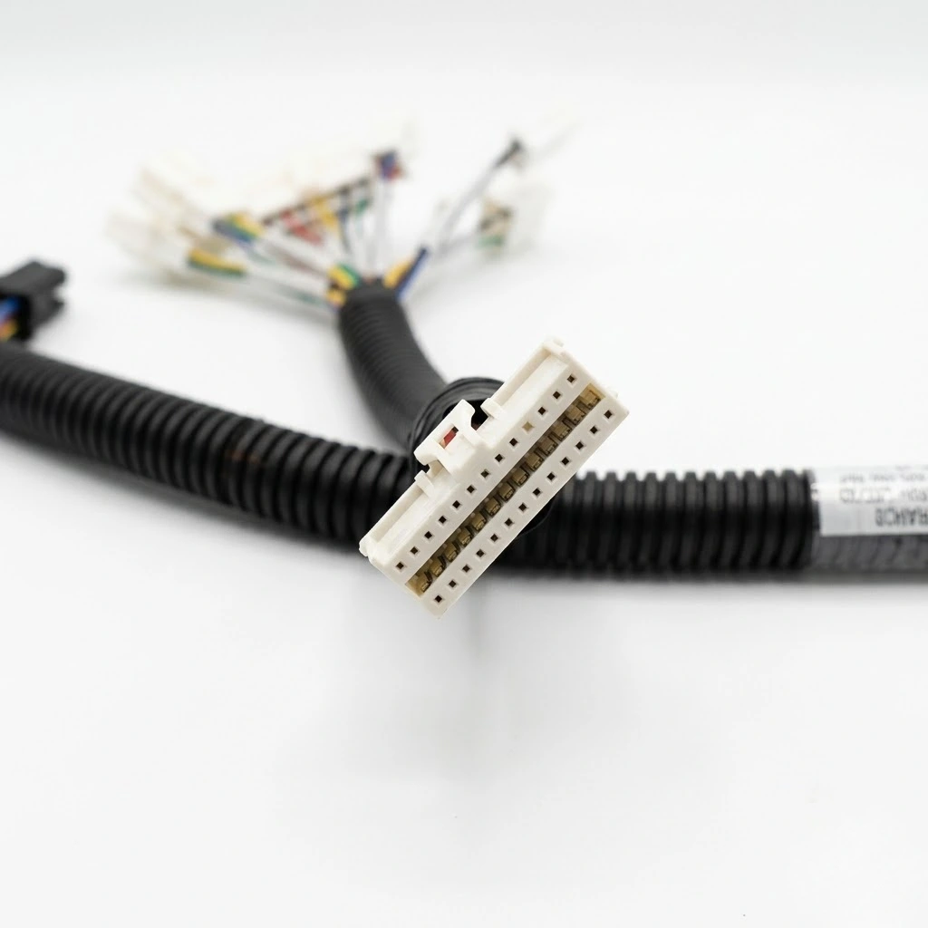 High-density Molex 51353-2600 26-pin custom wire harness with 2.00mm pitch MicroClasp system for industrial signal control.